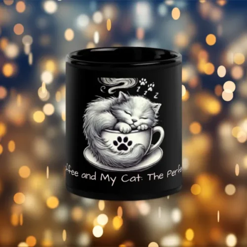 My Coffee and My Cat: The Perfect Pair | Pet Mug Black Version